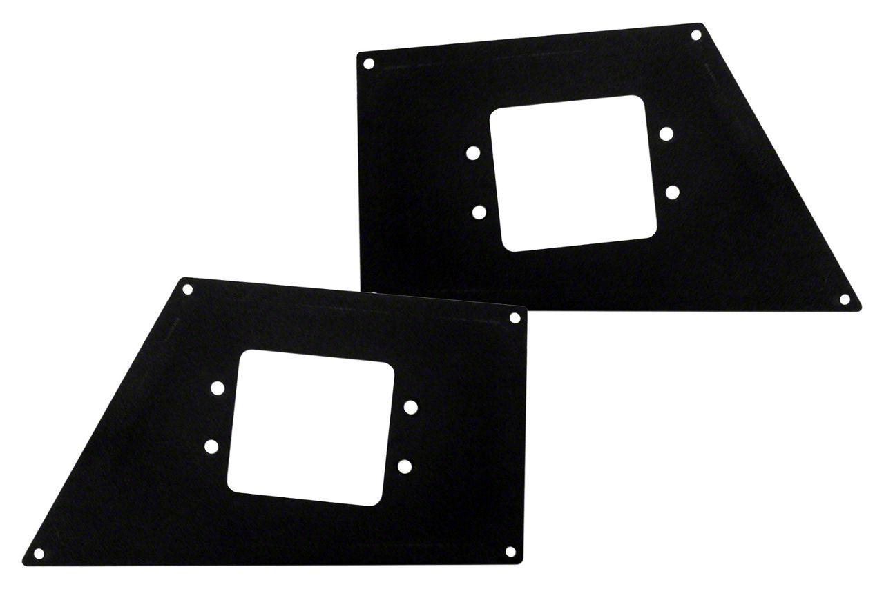 BR Front Bumper Flush Mount Light Plates; Textured Black (14-21 Tundra)