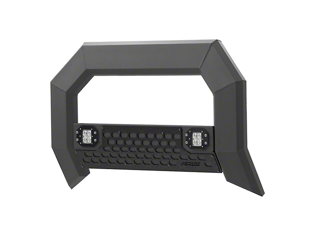 5.50-Inch AdvantEDGE Bull Bar with 2-Inch LED Cube Lights; Carbide Black (11-16 F-350 Super Duty)