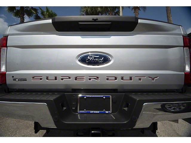 Tailgate Insert Letters; Domed Carbon Fiber with Red Outline (17-19 F-350 Super Duty)