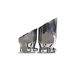 Angled Cut Dual Wall Round Exhaust Tips; 5-Inch; Polished (99-26 F-250 Super Duty)