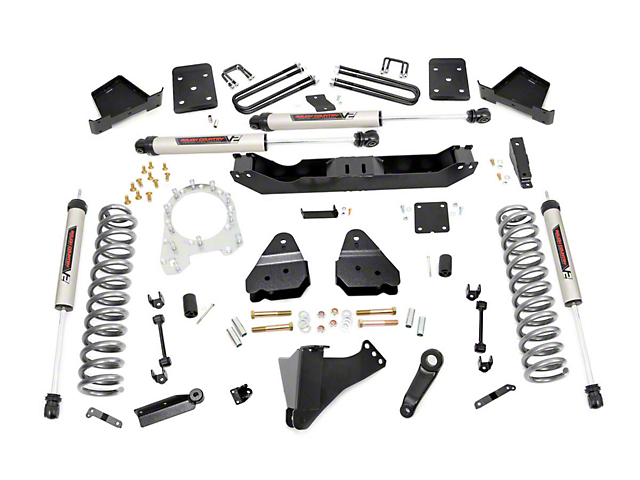 Rough Country 6-Inch Suspension Lift Kit with V2 Monotube Shocks (17-22 4WD 6.7L Powerstroke F-350 Super Duty w/ 3.50-Inch Rear Axle)