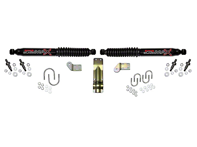 SkyJacker Black MAX Dual Steering Stabilizer Kit for 4 to 8.50-Inch Lift (11-16 4WD F-350 Super Duty)