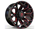RV-202 Black and Red Milled 8-Lug Wheel; 20x9; 0mm Offset (23-26 F-250 Super Duty)