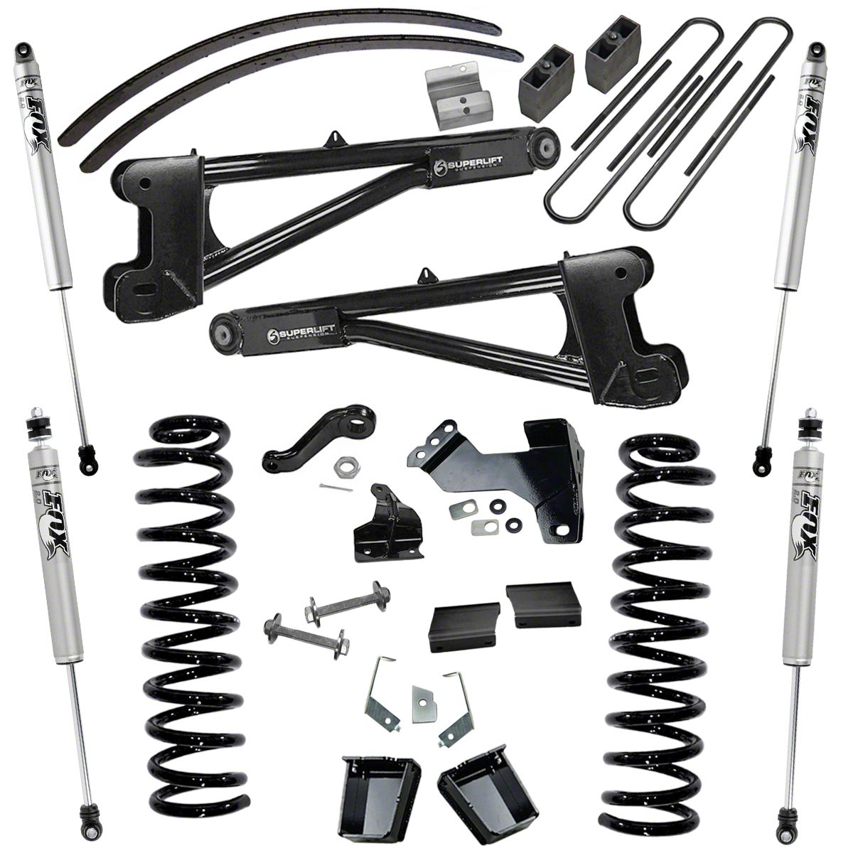 SuperLift 8-Inch Suspension Lift Kit with Radius Arms and Fox Shocks (11-16 4WD 6.7L Powerstroke F-250 Super Duty)