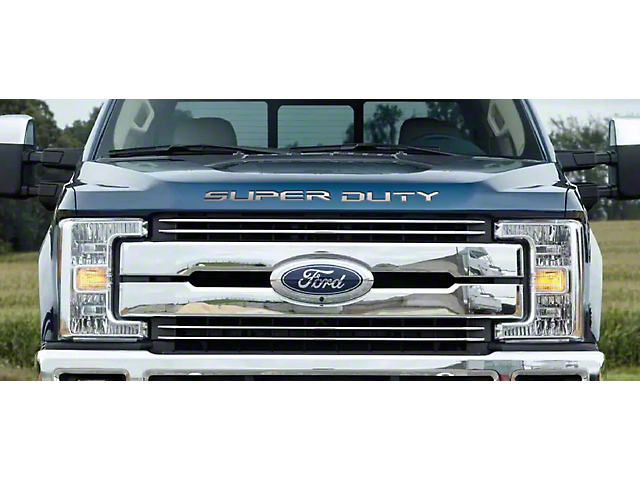 SUPER DUTY Grille Letters; Polished (17-22 F-350 Super Duty)