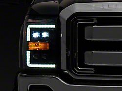 NOVA-Series LED Projector Headlights; Alpha Black Housing; Clear Lens (11-16 F-250 Super Duty)