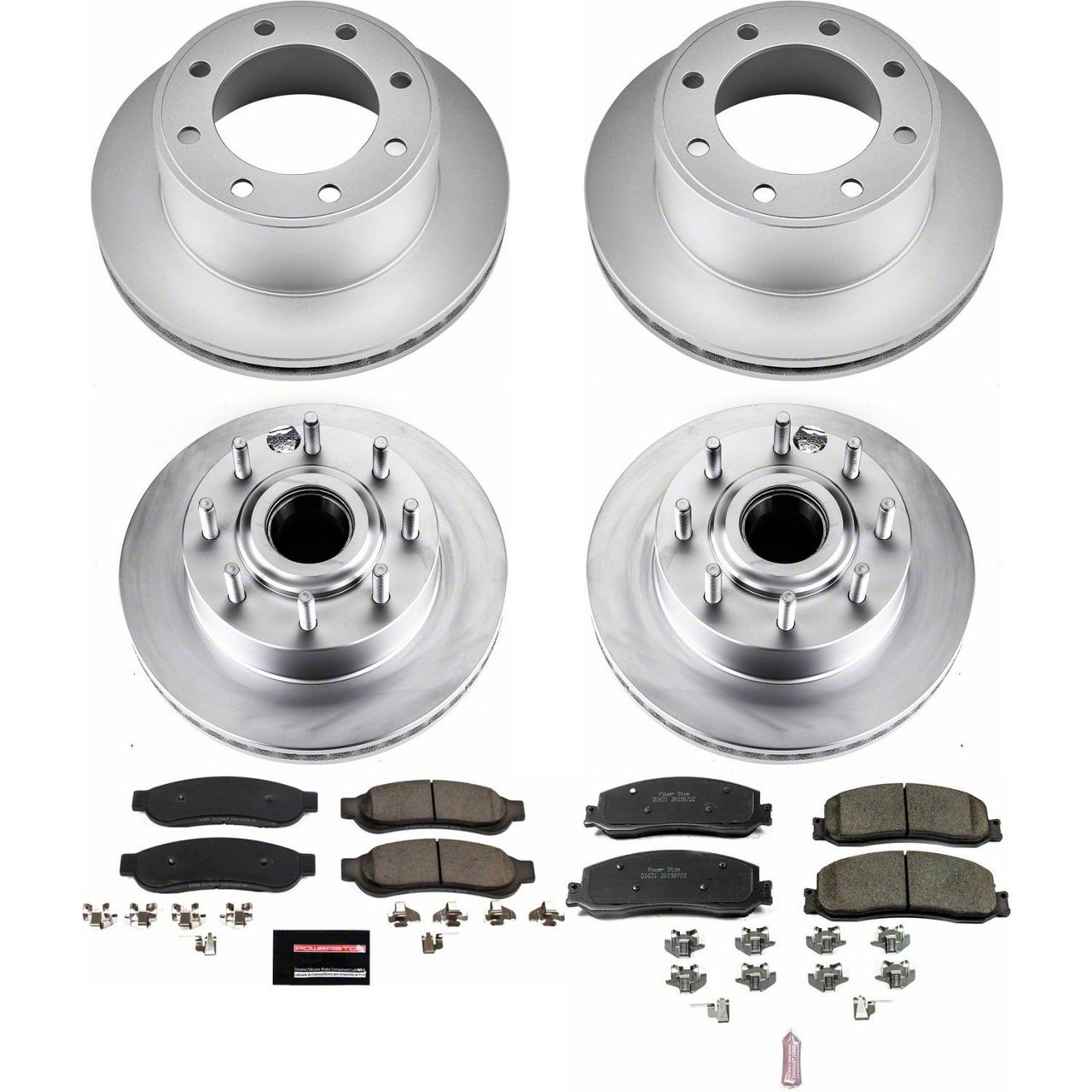 2011 2012 for Ford F-250 Super Duty 4WD Front & Rear Brake Rotors & Ceramic Pads