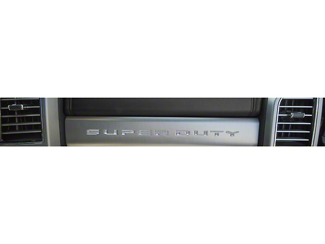 Glove Box Insert Letters; Brushed Silver (17-22 F-350 Super Duty)