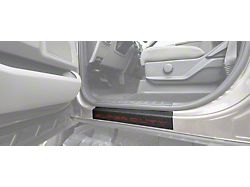 Front Door Sill Protection with Super Duty Logo; TUF-LINER Black; Black and Red (17-22 F-250/F-350 Super Duty)