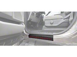 Front Door Sill Protection with Super Duty Logo; TUF-LINER Black; Red (17-22 F-250/F-350 Super Duty)