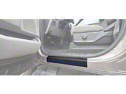 Front Door Sill Protection with Super Duty Logo; TUF-LINER Black; Blue (17-22 F-250/F-350 Super Duty)