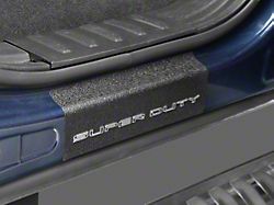 Rear Door Sill Protection with Super Duty Logo; TUF-LINER Black; Black and Gray (17-26 F-250 Super Duty SuperCrew)