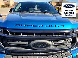Hood Insert Letters; Matte Black (17-22 F-250 Super Duty)