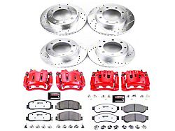 PowerStop Z36 Extreme Truck and Tow 8-Lug Brake Rotor, Pad and Caliper Kit; Front and Rear (2011 4WD F-250/F-350 Super Duty SRW)