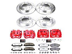 PowerStop Z36 Extreme Truck and Tow 8-Lug Brake Rotor, Pad and Caliper Kit; Front and Rear (2012 4WD F-250 Super Duty)