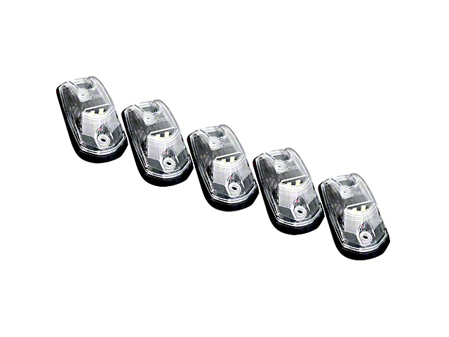 5-Piece White LED Roof Cab Lights; Clear Lens (17-22 F-350 Super Duty)