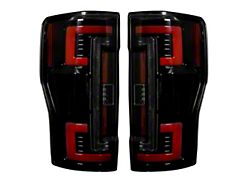 OLED Tail Lights; Black Housing; Smoked Lens (17-19 F-250 Super Duty w/ Factory Halogen Tail Lights)