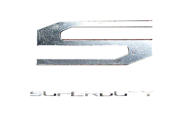 Raised Logo Acrylic Emblem Hood, Interior and Tailgate Inserts; Chrome (17-19 F-350 Super Duty)