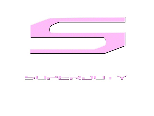 Raised Logo Acrylic Emblem Hood, Interior and Tailgate Inserts; Pink (17-19 F-350 Super Duty)
