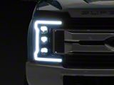 APEX Series Sequential Turn Signal Full LED Headlights; Black Housing; Clear Lens (17-19 F-250 Super Duty w/ Factory Halogen Headlights)