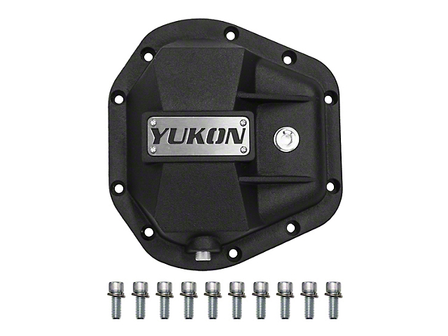 Yukon Gear Differential Cover; Rear; Dana 50, 60 and 70; Nodular Iron Differential Cover; Fits Standard and Reverse Rotation; 10-Bolt; Includes Cover Bolts and Magnetic Drain Plugs (04-06 2WD RAM 1500)
