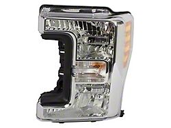 Ford Factory Replacement Halogen Headlight; Black Housing; Clear Lens; Driver Side (2017 F-250/F-350 w/ Factory Halogen Headlights)