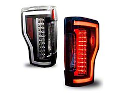 Renegade Series Sequential LED Tail Lights; Black Housing; Clear Lens (17-19 F-250 Super Duty w/ Factory Halogen Non-BLIS Tail Lights)
