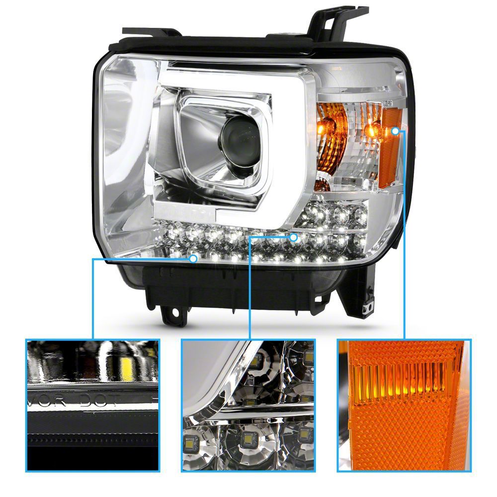 Raxiom Axial Series Projector Headlights; Chrome Housing; Clear Lens