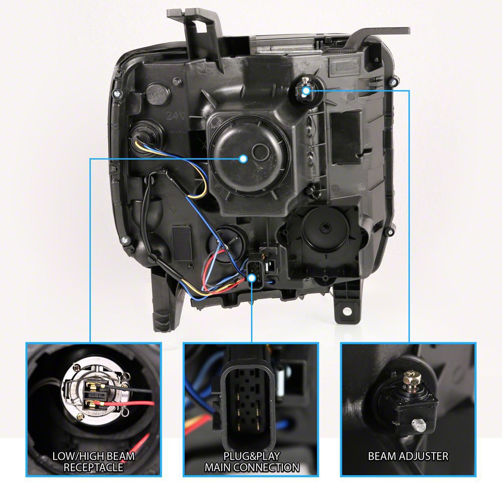 Raxiom Axial Series Projector Headlights; Chrome Housing; Clear Lens