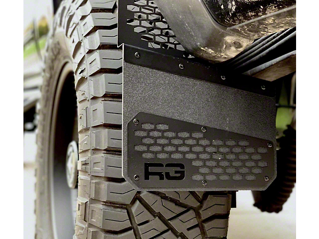 8-Inch Rek Mesh Offset Mud Flaps; Front or Rear; Black (Universal; Some Adaptation May Be Required)