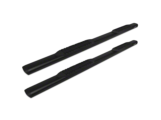 Raptor Series 5-Inch Oval Style Slide Track Running Boards; Black Textured (05-23 Tacoma Access Cab)