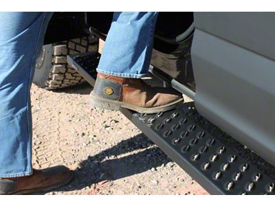 Raptor Series 6.50-Inch Sawtooth Slide Track Running Boards; Black Textured (07-21 Tundra Double Cab)