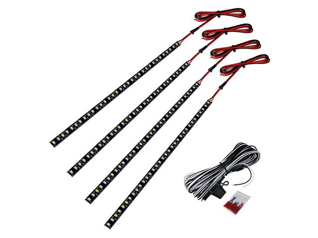 Raptor Series 10-Inch LED Light Stripes; White (Universal; Some Adaptation May Be Required)