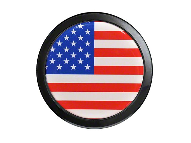 Grillebadgestore Premium Aluminum Grille Badge; Round USA Flag Color (Universal; Some Adaptation May Be Required)