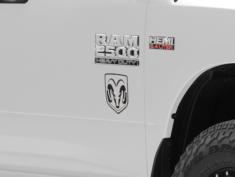 Ram Licensed By Redrock Small Ram Head Logo; Matte Black (03-18 Ram 