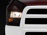 Factory Style Headlights; Black Housing; Clear Lens (10-18 RAM 3500 w/ Factory Halogen Quad Headlights)