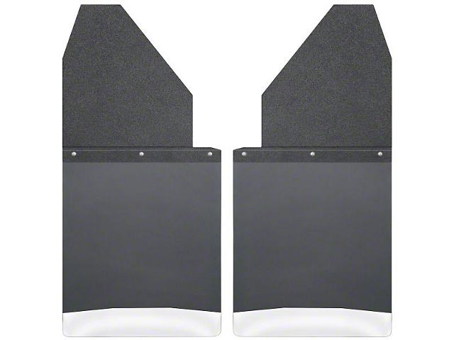 Husky Liners 14-Inch Wide KickBack Mud Flaps; Front or Rear; Textured Black Top and Stainless Steel Weight (Universal; Some Adaptation May Be Required)