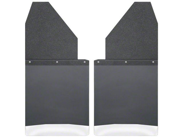 14-Inch Wide KickBack Mud Flaps; Front or Rear; Textured Black Top and Stainless Steel Weight (Universal; Some Adaptation May Be Required)