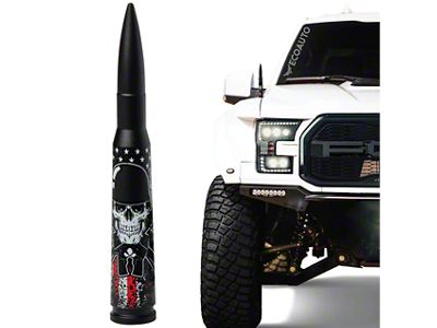 EcoAuto Bullet Antenna; American Skull Black (21-23 Bronco)