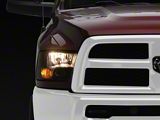 Raxiom Axial Series Euro Style Headlights with Dual Bulb; Black Housing; Clear Lens (10-18 RAM 3500 w/ Factory Halogen Non-Projector Headlights)