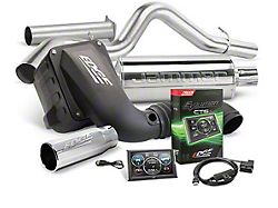 Edge Jammer Dry Cold Air Intake, Evolution CTS2 Tuner and Single Exhaust System with Catalytic Converter Combo Kit; Stage 2 (03-04 5.9L RAM 2500)