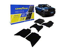 Goodyear Custom Fit Front and Rear Floor Liners; Black (19-22 RAM 2500 Crew Cab)