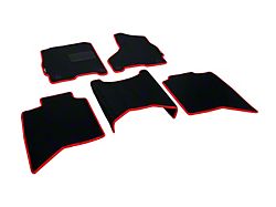 Custom Fit Front and Rear Floor Liners; Black/Red (12-18 RAM 2500 Crew Cab)