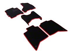 Custom Fit Front and Rear Floor Liners; Black/Red (19-22 RAM 2500 Crew Cab)