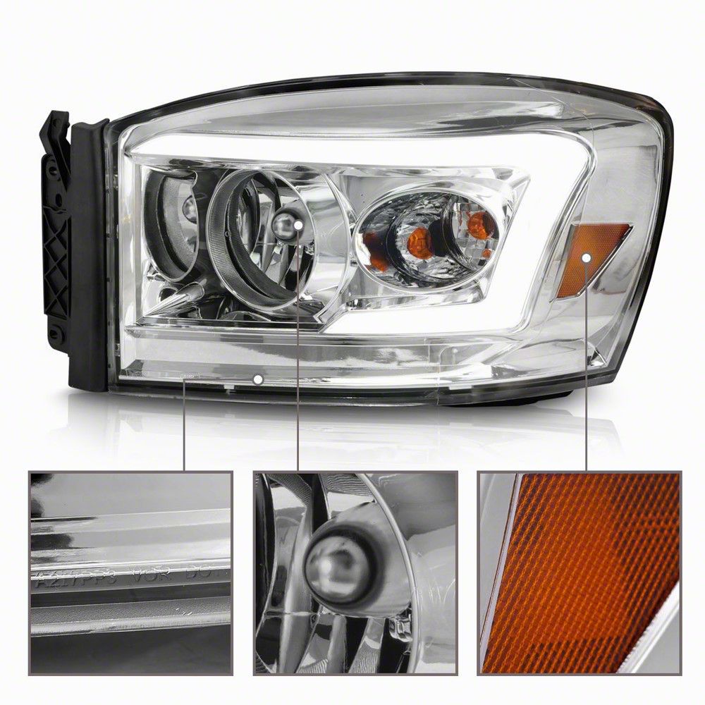 Raxiom Axial Series LED DRL Projector Headlights; Chrome Housing; Clear Lens (0609 RAM 2500