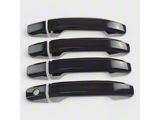 Chrome Delete Door Handle Snap-On Covers; Gloss Black (15-19 Silverado 3500 HD Double Cab, Crew Cab)
