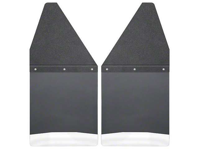Husky Liners 12-Inch Wide KickBack Mud Flaps; Front or Rear; Textured Black Top and Stainless Steel Weight (Universal; Some Adaptation May Be Required)
