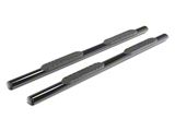 Barricade 4-Inch Oval Straight End Side Step Bars; Black (20-26 Silverado 3500 HD Double Cab)
