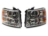 Raxiom Axial Series OEM Style Replacement Headlights; Chrome Housing; Clear Lens (07-14 Silverado 3500 HD)