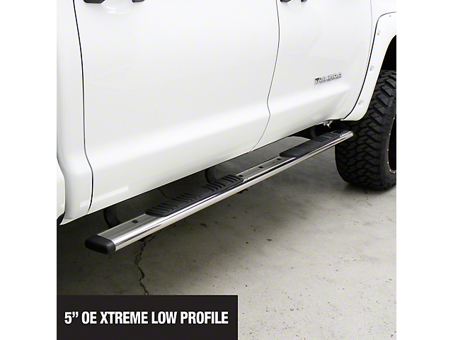 5-Inch OE Xtreme Low Profile Side Step Bars; Stainless Steel (17-22 F-350 Super Duty SuperCab)